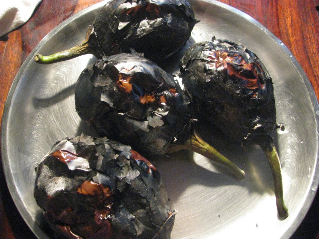 roasted eggplant for baingan bhartha or vangyache bharit
