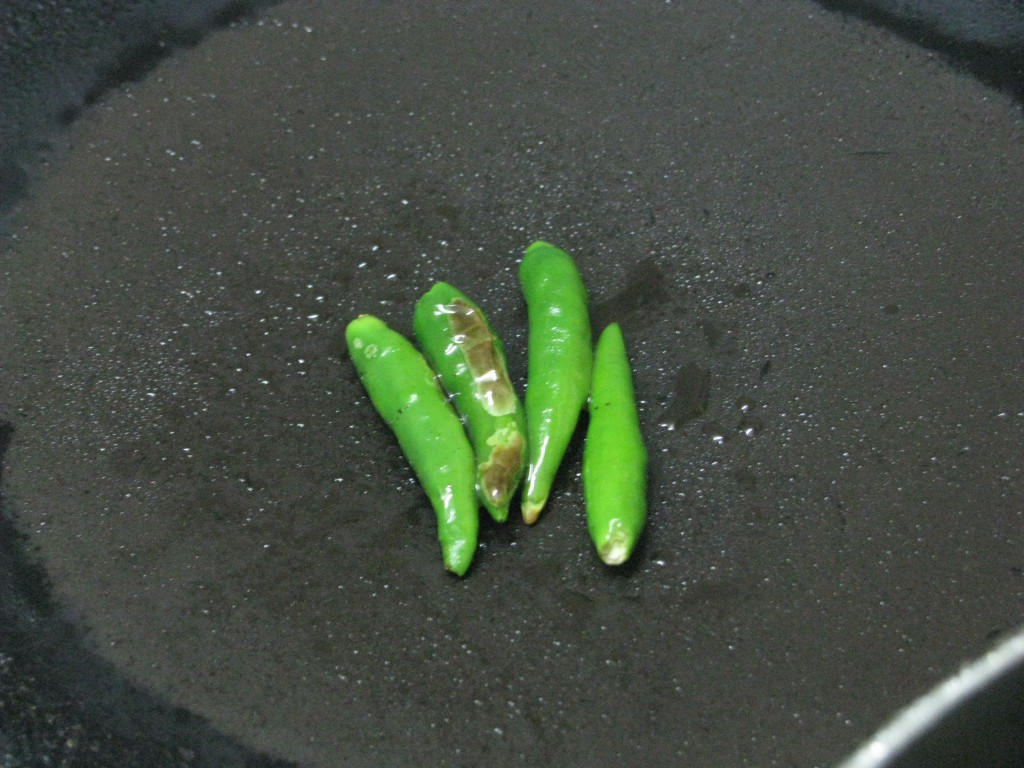 roated green chilly