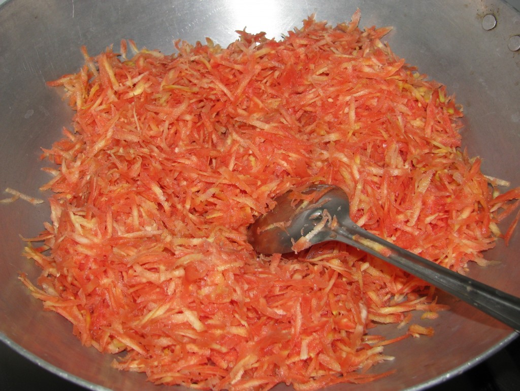 saute grated carrot in ghee