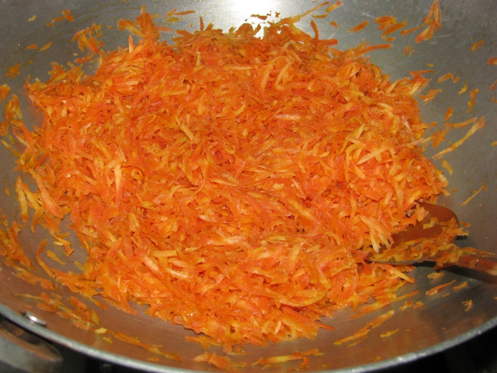 sauted grated carrot in ghee 