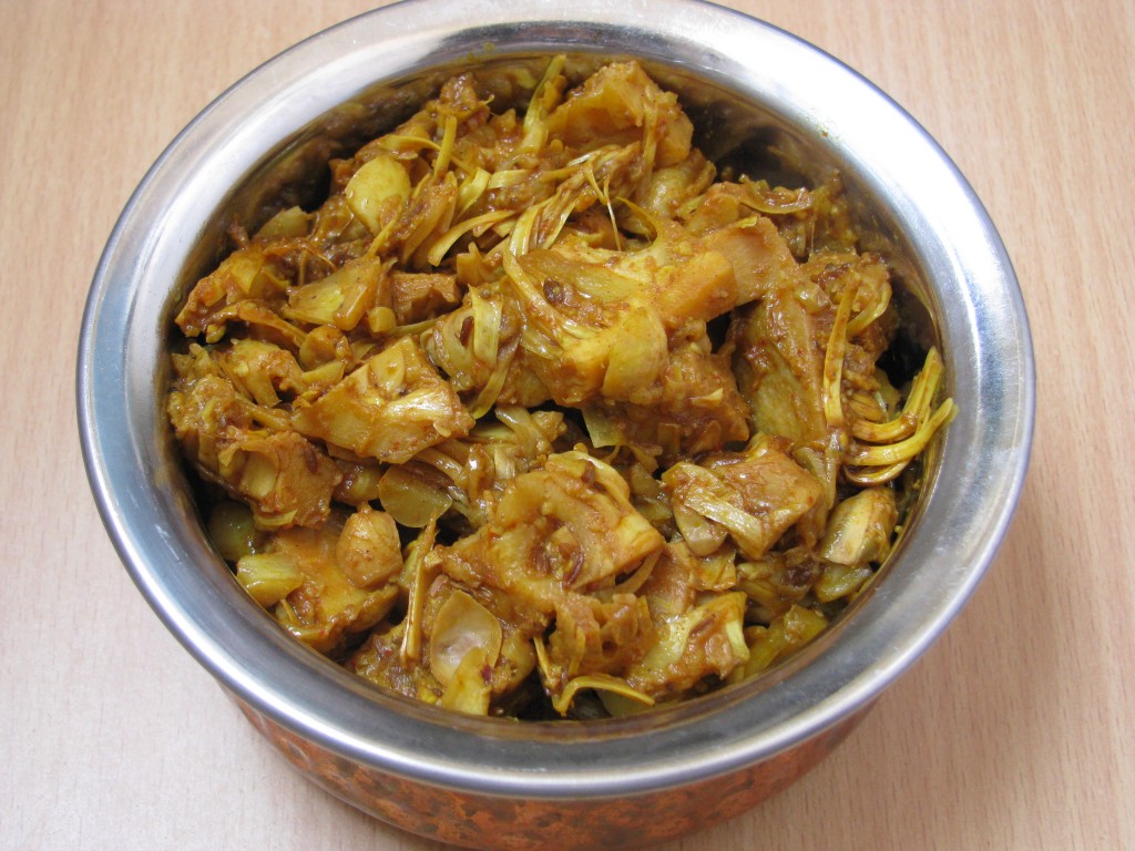 raw jackfruit cooked in indian style