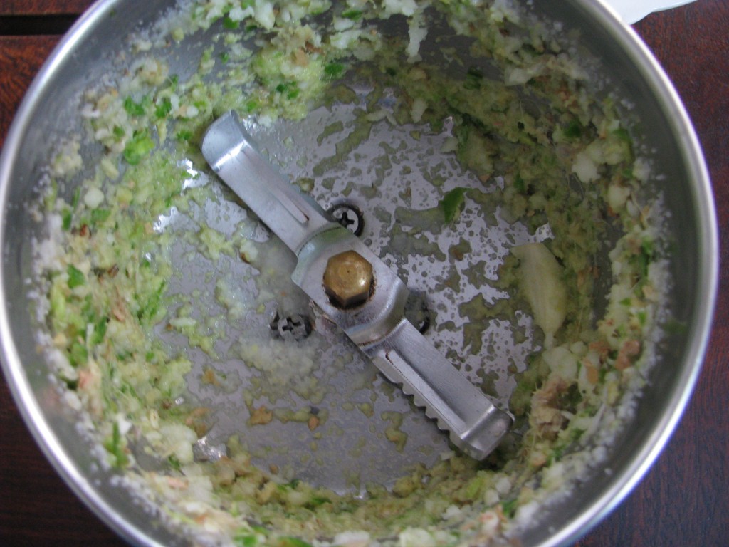 coarse paste of green chilies and garlic cloves